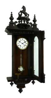 Antique German Carl Werner wall clock at 1900 with R=A pendulum  