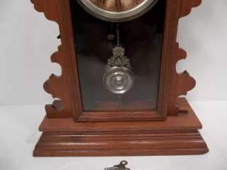 Antique Ansonia Mantel Clock Ginger Bread Case Clock Works  