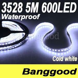 Car 5M 600 Led 3528 Waterproof Cool White SMD Flexible Lamp Strip 
