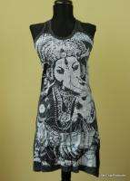   Shirt Tunic Yoga Tank Top Mini Dress God Ganesha Print New Gift  
