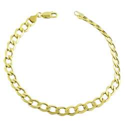 14k Yellow Gold 8.5 inch Flat Curb Chain Bracelet  Overstock