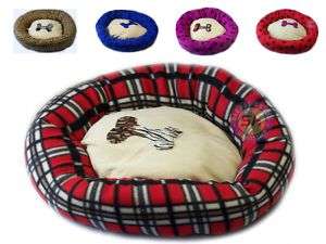 New 25 Round Fleece Dog Pet Beds Ultrasoft  