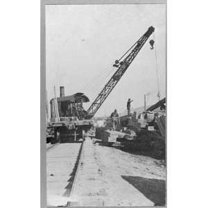  Crane being used in construction of new railway bridge 