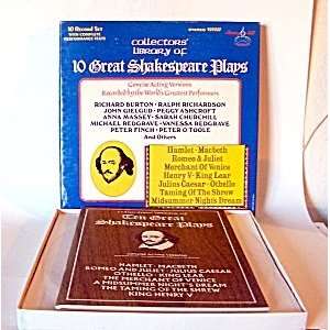   Library Of 10 Great SHakespeare Plays 10 Record Box Set Music
