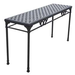Black Aluminum Patio Console Table  