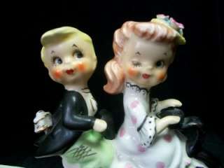   LEFTON WEDDING BRIDE GROOM BIKE CAKE TOPPER PLANTER GIRL BOY FIGURINE