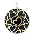 Mereidth Leigh Sterling Silver Onyx and Diamond Heart Necklace