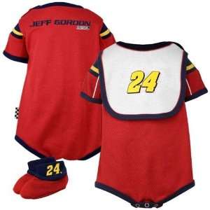  Jeff Gordon Red Infant Mesh Bib & Booties Set Sports 