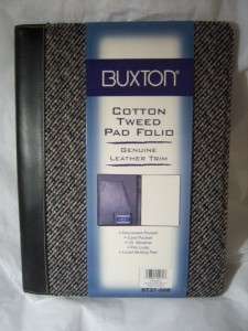 Buxton 9 X 12 Writing Portfolio Pad,Black Tweed  