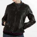United Face Womens Black Perforated Leather Biker Jacket