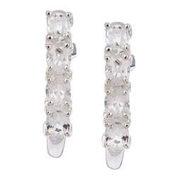 Sterling Silver White Sapphire Earrings  