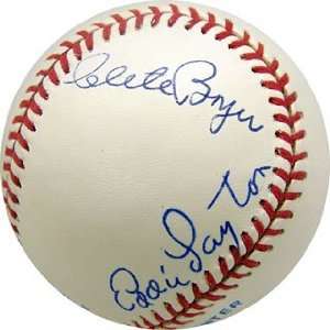  Clete Boyer Autographed Ball   & Eddie Layton