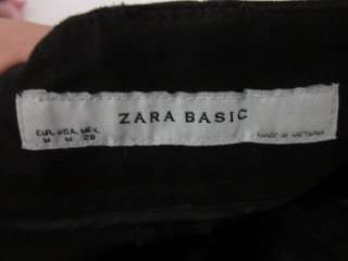 ZARA BASIC Dark Brown Cotton Cuffed Leg Shorts Sz M  