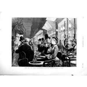  1877 Life Paris Boulevards Open Air Café People Art