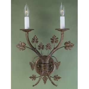  Wall Sconce Two Light Fixture In Oxide Brass Finish   2 