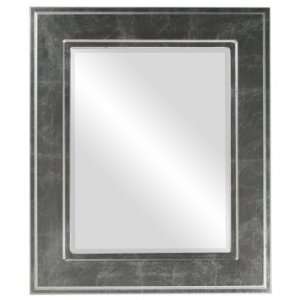 Montreal Rectangle in Silver Leaf with Black Antique Mirror and Frame