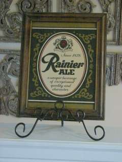 1980s Vintage Rainier Ale Mirror Advertising Sign  