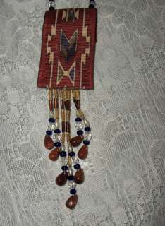 Up for sale is a new glass beads sienna brown and blue necklace (39 