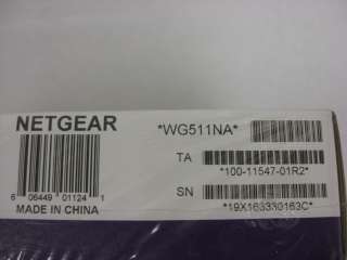 Netgear WG511NA 54Mbps Wireless PC Card NEW 802.11g  
