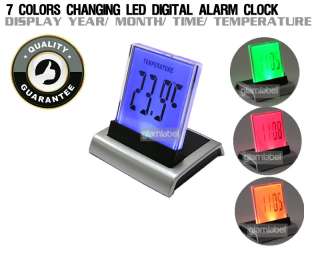 LED Digital Alarm Clock Calendar + Thermometer 7led  
