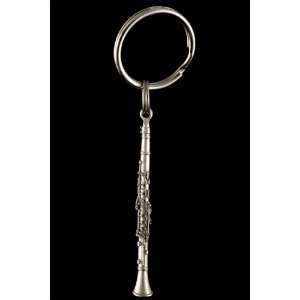  Clarinet Key Chain   Pewter Musical Instruments