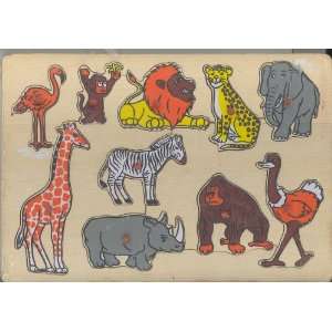  Zoo Wooden Peg Puzzle Toys & Games