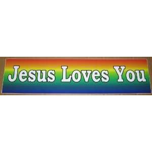  Jesus Loves You   Bumper Stickers   Rainbow   3 By 12 