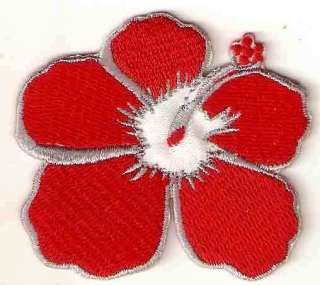 Red Hibiscus ~ Hawaii Aloha Flower Iron On Patch  