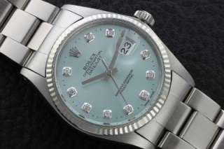   SS Datejust Ref.16014 Ice Blue Diamond Dial Watch w/Oyster Band  