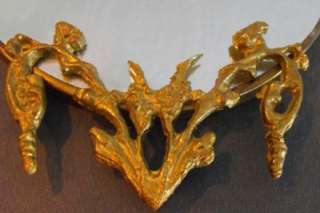 Antique Italian Brass Pediments Plaque Mirror Frame  