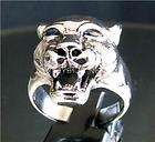 SILVER RING  THE DEVILS PUMA  BLUE SAPPHIRE EYES NEW