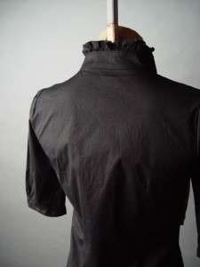 PLAID Faux Vest Tuxedo Ruffled Victorian Dandy High Neck Button Down 