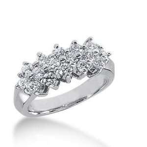 18K Gold Diamond Anniversary Wedding Ring 16 Round Brilliant Diamonds 