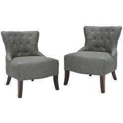 Newbury Tufted Graphite Grey Living Room Chairs (Set of 2)  Overstock 