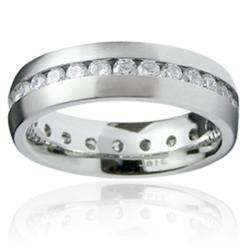 Stainless Steel Mens Cubic Zirconia Eternity Ring  Overstock
