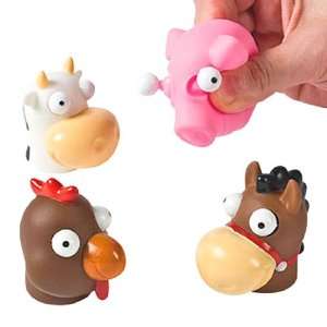 Vinyl Farm Animals With Pop Out Eyes (1 dz): Toys & Games