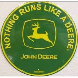  John Deere Round Sign, Green, John Deere Logo: Home 