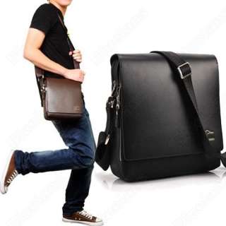   Men Crossbody Shoulder Messenger Bag Briefcase Black M Vertical  