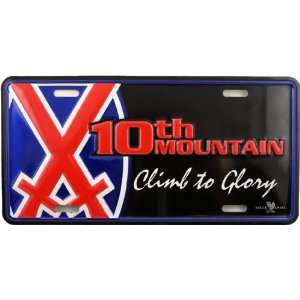   Plate   US Army Military 10th Mountain Climb To Glory Automotive