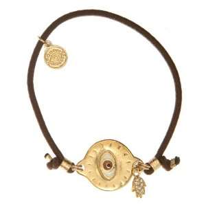  Enamel Eye Symbol Brown Elastic Bracelet: Jewelry
