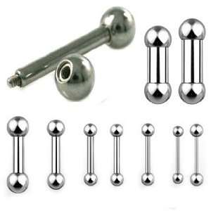 Surgical Steel Externally Threaded Barbell 14G   Length: 1/2   Sold as 