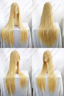 COS WIGS Long Cosplay Warm Blonde Straight Wig 100CM +wig cap  