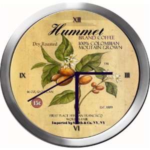  HUMMEL 14 Inch Coffee Metal Clock Quartz Movement Kitchen 