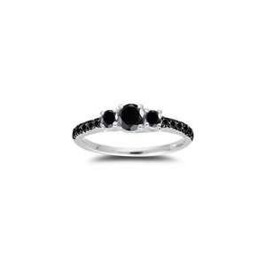  0.86 Cts Black Diamond Ring in 18K White Gold 6.0: Jewelry