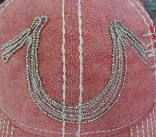 NWT True Religion Horseshoe chain Cap hat in red  