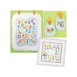 : Dimensions Alphabet Quilt, Birth Record & Bibs Counted Cross Stitch 