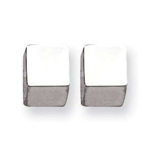  Sterling Silver Polished 8mm Square Earrings: Jewelry