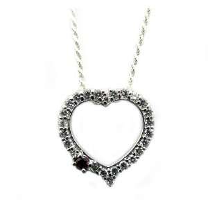  Beautiful Sterling Silver CZ Heart Pendant with Italian 