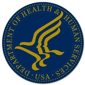  Department of Health and Human Services sticker 4 x 4 
