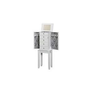  Linon Brittany Jewelry Armoire in White: Kitchen & Dining
